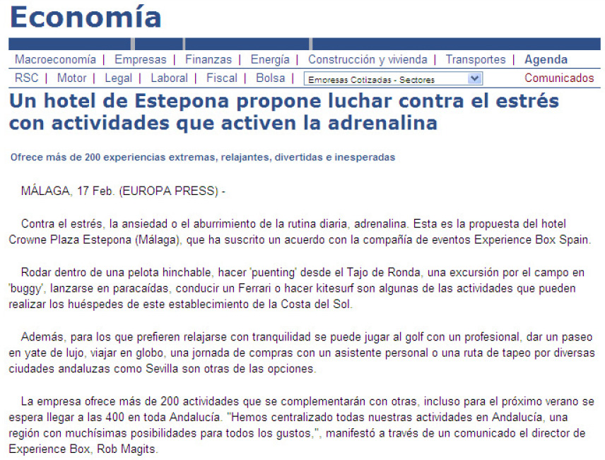 experience gifts and things to do in Andalucia