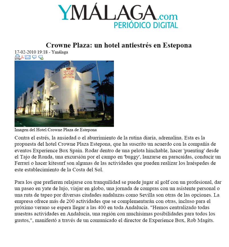 experience gifts and things to do in Andalucia