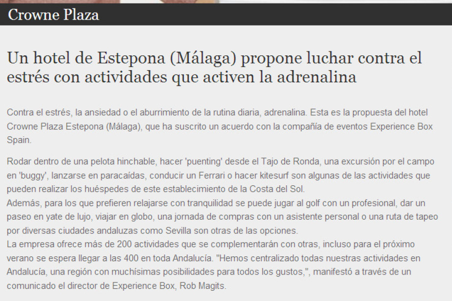 experience gifts and things to do in Andalucia