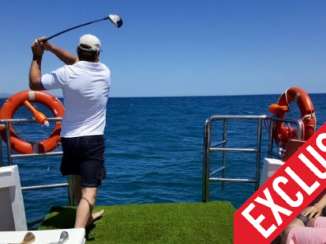 golf at sea on boat, estepona